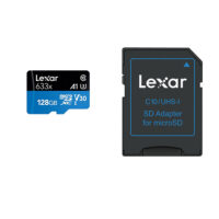 کارت حافظه microSDXC لکسار مدل V30 A1 کلاس 10 استاندارد  UHS-I U3 سرعت 95MBps ظرفیت 128گیگابایت به همراه آداپتور SD