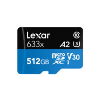 کارت حافظه‌ microSDXC لکسار مدل 633X کلاس 10 استاندارد UHS-I U3 سرعت  ظرفیت 512گیگابایت