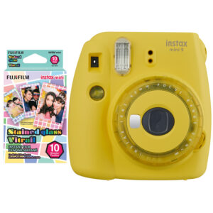 دوربین عکاسی چاپ سریع فوجی فیلم مدل Instax Mini 9 Clear به همراه فیلم مخصوص دوربین فوجی فیلم اینستکس مینی مدل Instax Mini Stained Glass