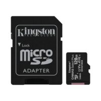 کارت حافظه microSDXC کینگستون مدل CANVAS کلاس 10 استاندارد UHS-I U1 سرعت 100MBps ظرفیت 128 گیگابایت به همراه  آداپتور SD
