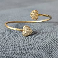 دستبند طلا 18 عیار زنانه قیراط طرح قلب کد GH107