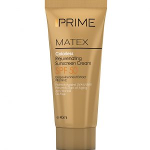 کرم ضد آفتاب جوان کننده پریم مدل Matex Colorless حجم 40 میلیلیتر