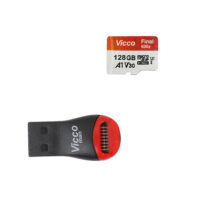 کارت حافظه micro SDXC ویکومن مدل 600X Plus کلاس 10 استاندارد UHS-I U3 سرعت 90MBs ظرفیت 128گیگابایت به همراه کارت خوان