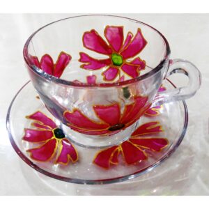 ست فنجان و نعلبکی طرح دایره کد 02