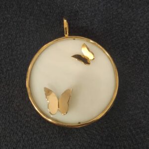 آویز گردنبند طلا 18 عیار زنانه قیراط طرح پروانه کد GH361