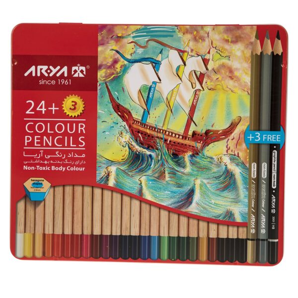 مداد رنگی 24 رنگ آریا مدل 3022