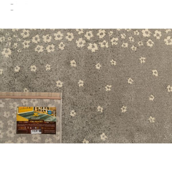 فرش ماشینی ساوین طرح ۴۰۰۷ زمینه نقره ای روشن