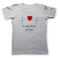 تی شرت زنانه به رسم طرح ضربان قلب کد 475