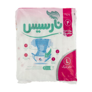 پوشک بچه نارسیس کد 001 سایز 4 بسته 11 عددی