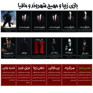کارت بازی شهروند و مافیا کد PK200 مجموعه 18 عددی