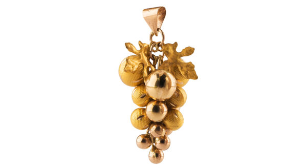 آویز گردنبند طلا 18 عیار گالری طلاچی مدل خوشه انگور