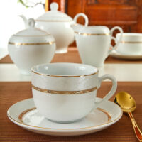 سرویس چای خوری 12 پارچه چینی زرین ایران مدل هدیه طلایی درجه عالی
