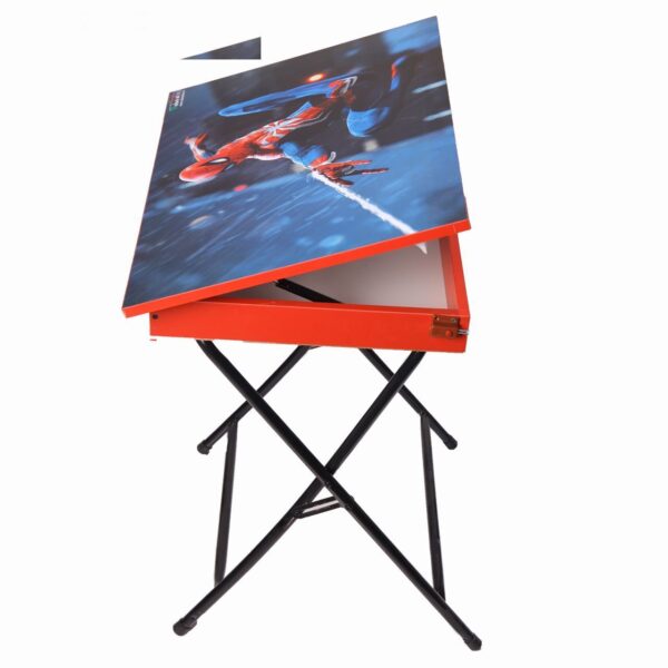 میز تحریر باکسدار و صندلی طرح مرد عنکبوتی (وایت بردی،تاشو،تنظیم شونده ارتفاع)