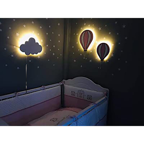چراغ خواب اتاق کودک مدل ابر و بالن مجموعه سه عددی