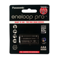 باتری نیم قلمی قابل شارژ پاناسونیک مدل eneloop pro-HR03 بسته دو عددی