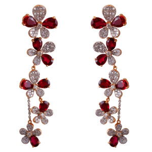 گوشواره طلا 18 عیار زنانه جواهری گاندی مدل 28583