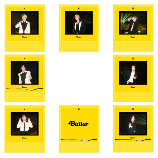 آویز تزیینی طرح بی تی اس باتر مدل bts butter5 مجموعه 8 عددی