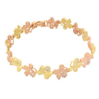 دستبند طلا 18 عیار زنانه طلای مستجابی مدل گل و پروانه کد 67155