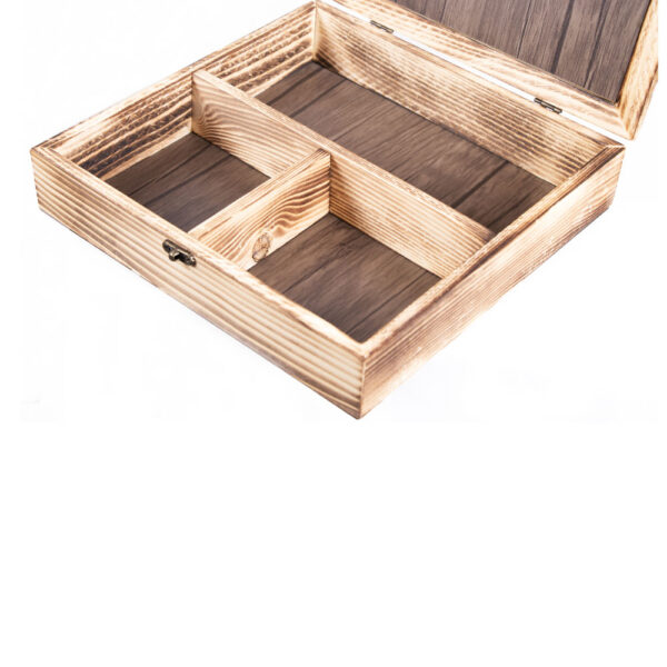 جعبه تی بگ چوبی دست ساز طرح دریایی مدل 2201