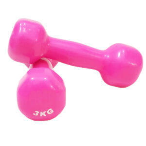 دمبل ایروبیک روکش دار 3 کیلوگرمی مدل 01-Pink بسته دو عددی