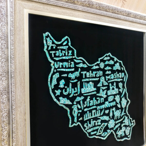 تابلو فیروزه کوبی طرح نقشه ایران باستان