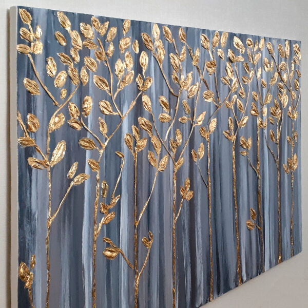 تابلو نقاشی ورق طلا طرح درختان کد 0097