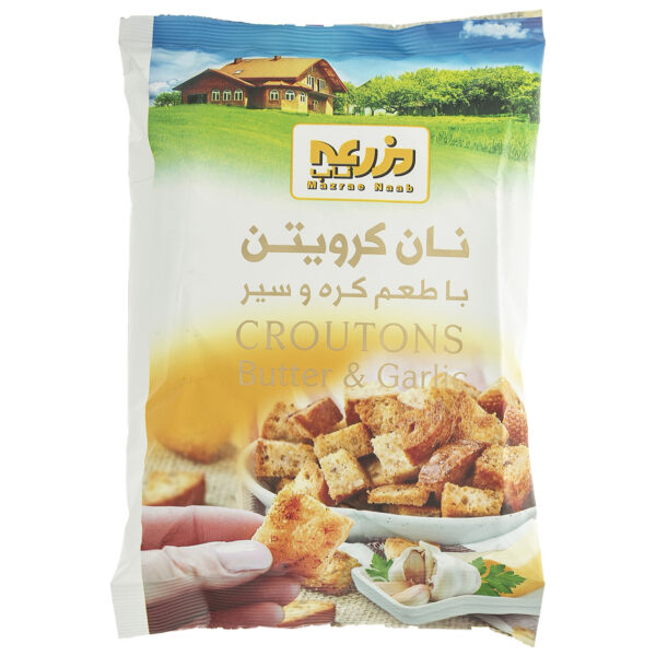 نان کروتین مزرعه ناب با طعم کره و سیر مقدار 50 گرم