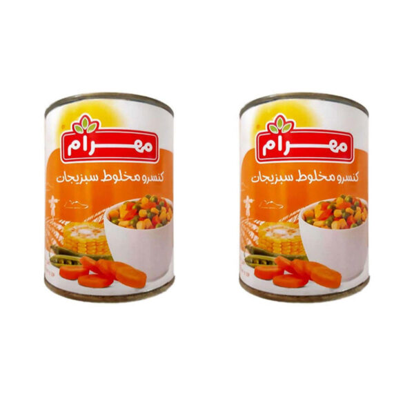 کنسرو مخلوط سبزیجات مهرام - 400 گرم بسته 2 عددی