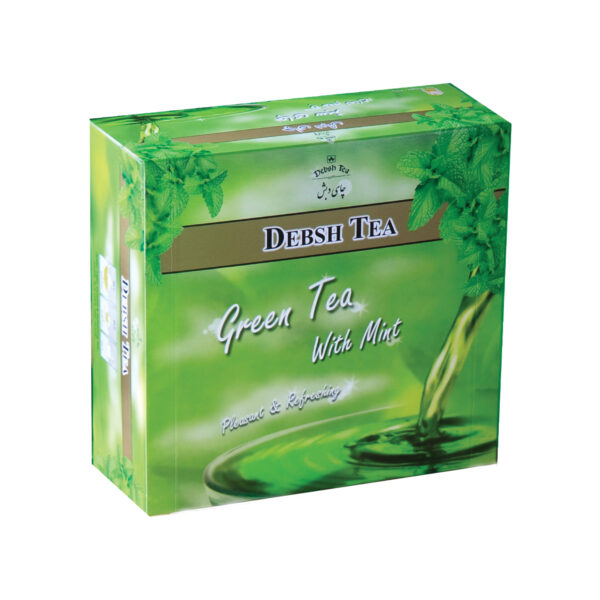 چای سبز کیسه ای با نعنا چای دبش بسته 100 عددی